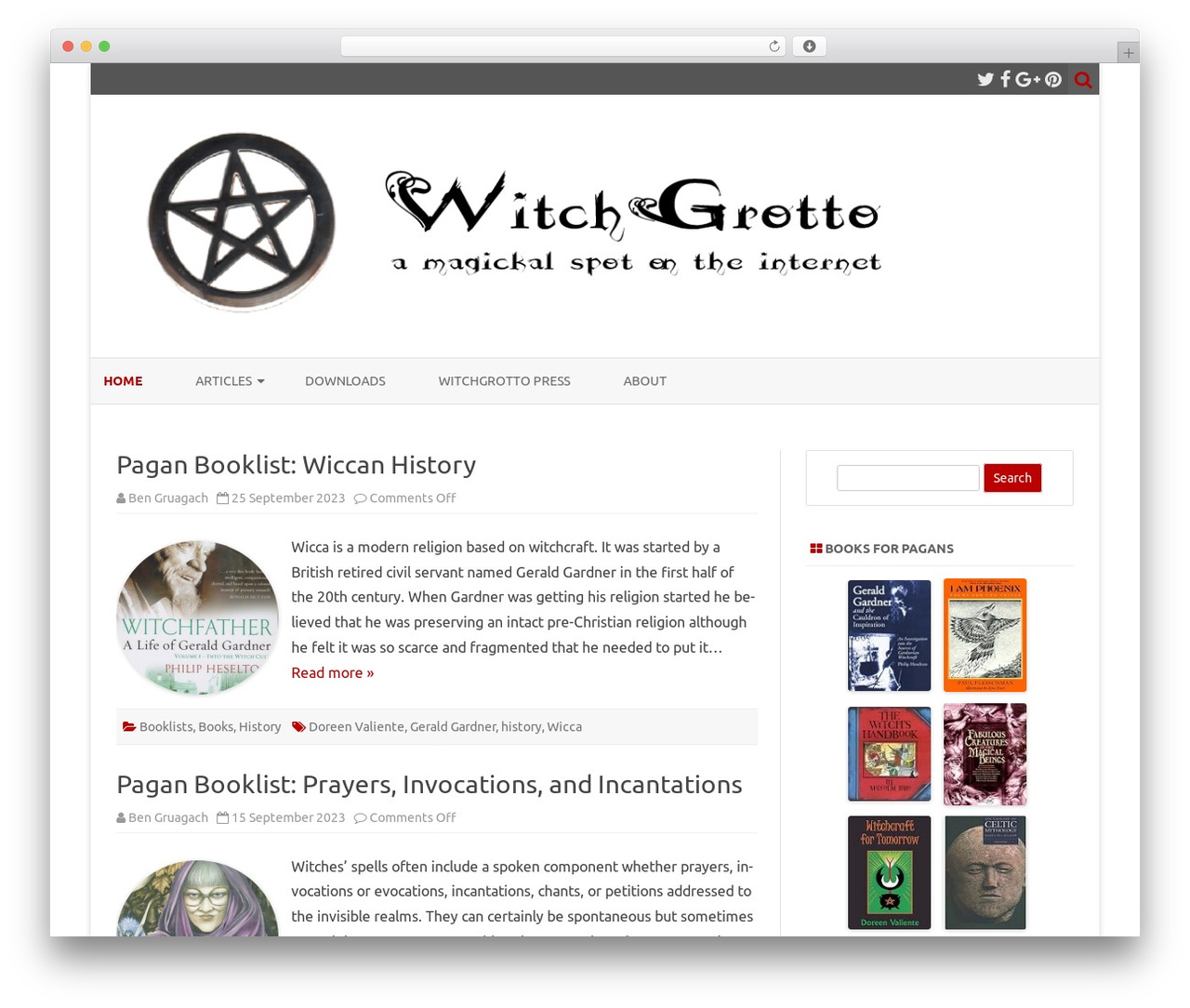 WordPress website theme ZeroGravity - witchgrotto.com