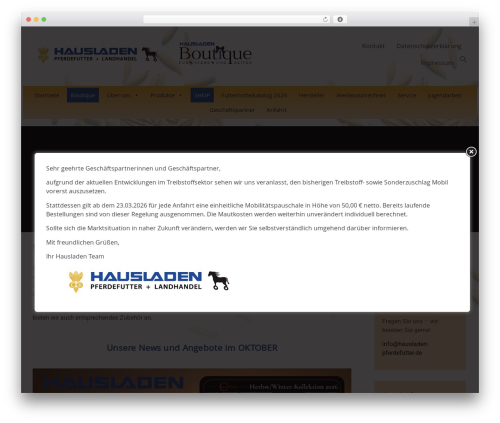 Hello Elementor theme WordPress - hausladen-pferdefutter.de
