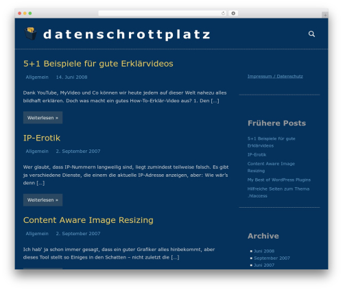 Occasio pro WordPress plugin - datenschrottplatz.de