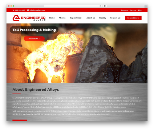 WordPress theme Techreshape - engalloys.com