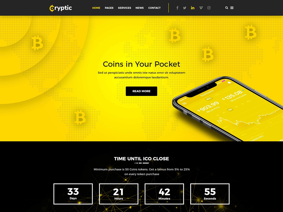 Cryptic WordPress website theme