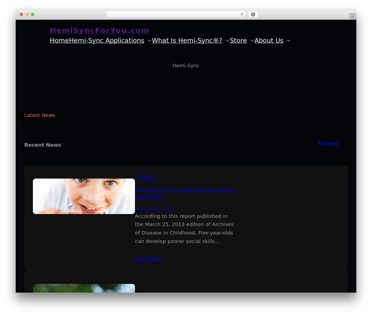 Multiflex WordPress theme - hemisyncforyou.com