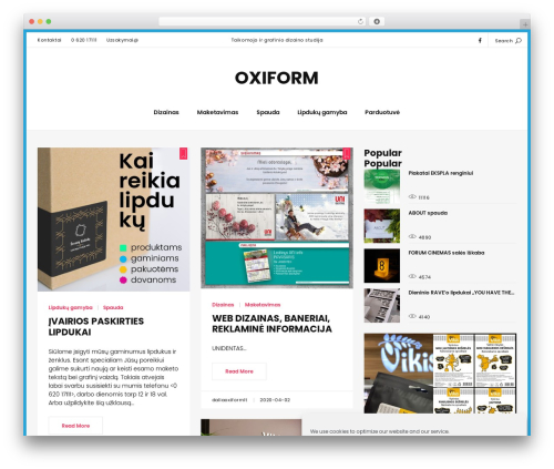 WordPress theme Daze - oxiform.lt