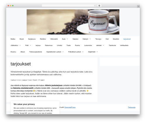 WordPress theme GeneratePress - lehtitarjous.com