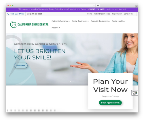 Divi theme WordPress - californiashinedental.com