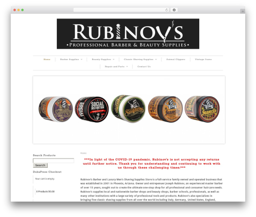 Maya Shop WordPress shopping theme - rubinovs.com