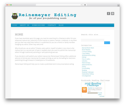 StartupPro WordPress theme - reinemeyerediting.com