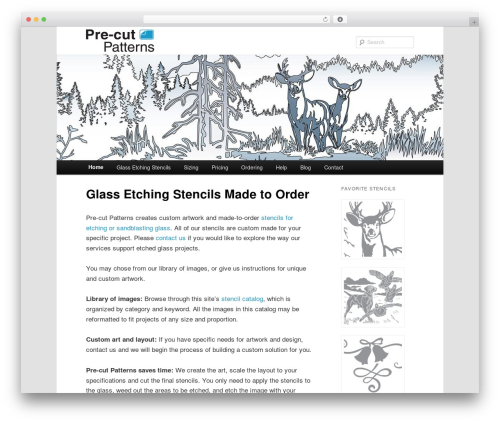 WordPress website theme Pre-Cut Patterns - pre-cut.com
