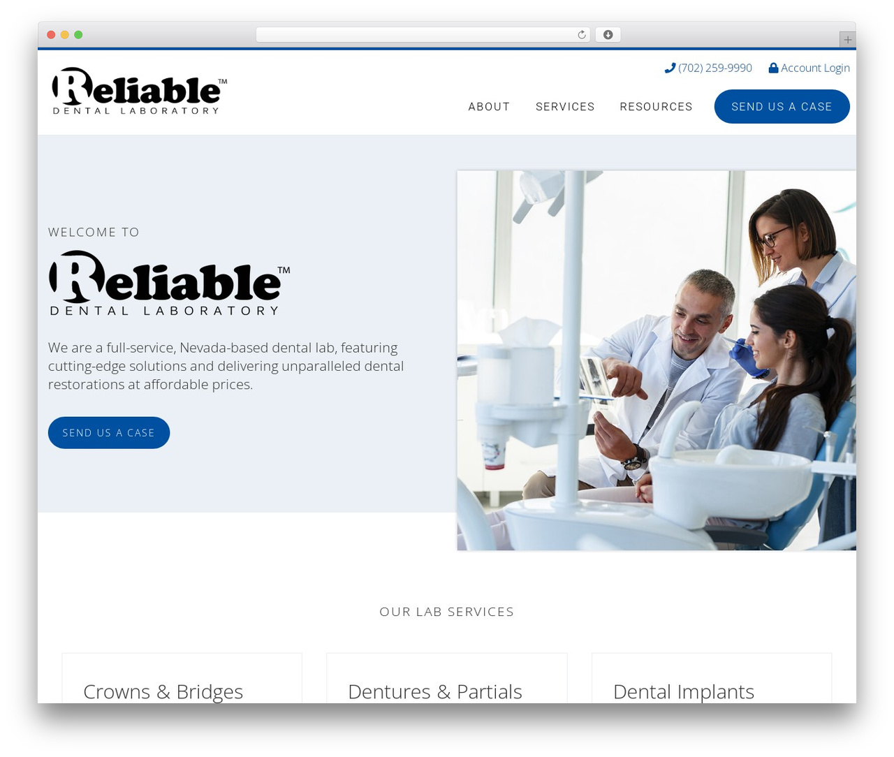 cherry WordPress theme - reliabledentallaboratory.com
