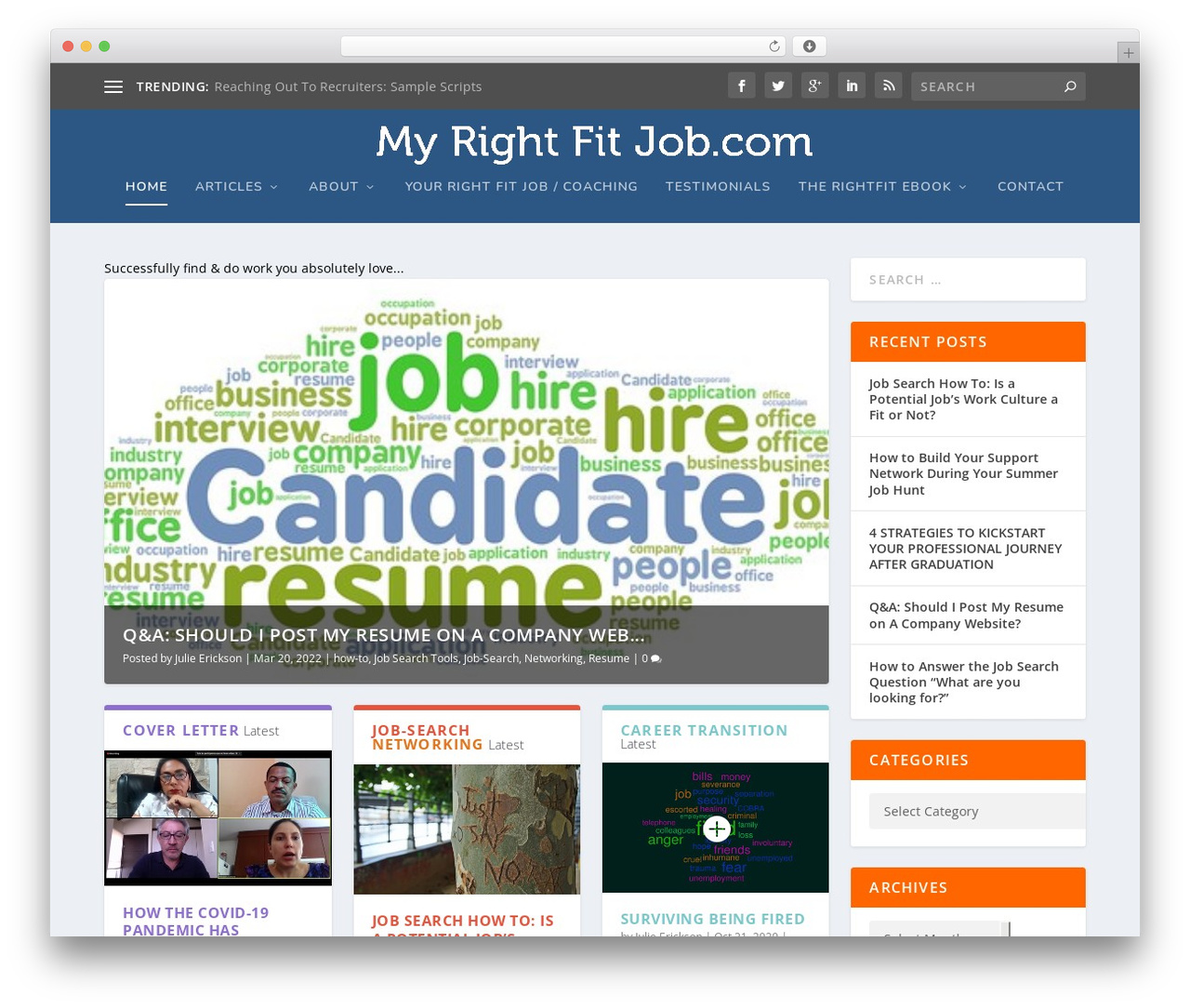 Extra WordPress theme - myrightfitjob.com Extra WordPress theme - myrightfitjob.com