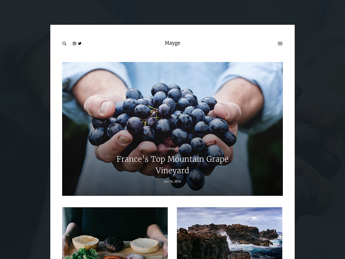 WordPress theme Mayge WordPress theme Mayge