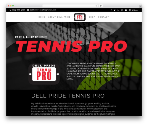 Divi theme WordPress - dellpridetennispro.com