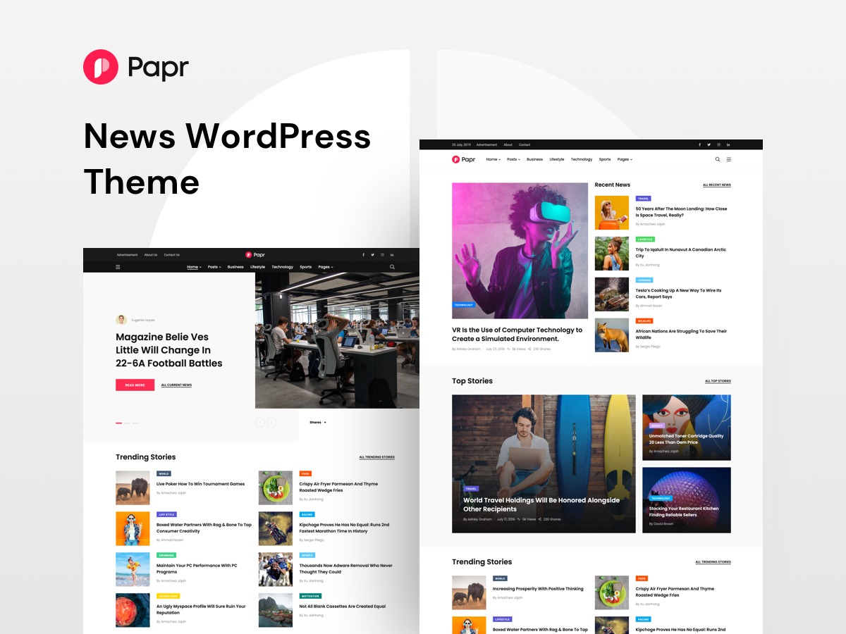 Papr WordPress news template