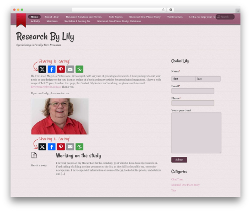 Notes theme WordPress - researchbylily.com.au
