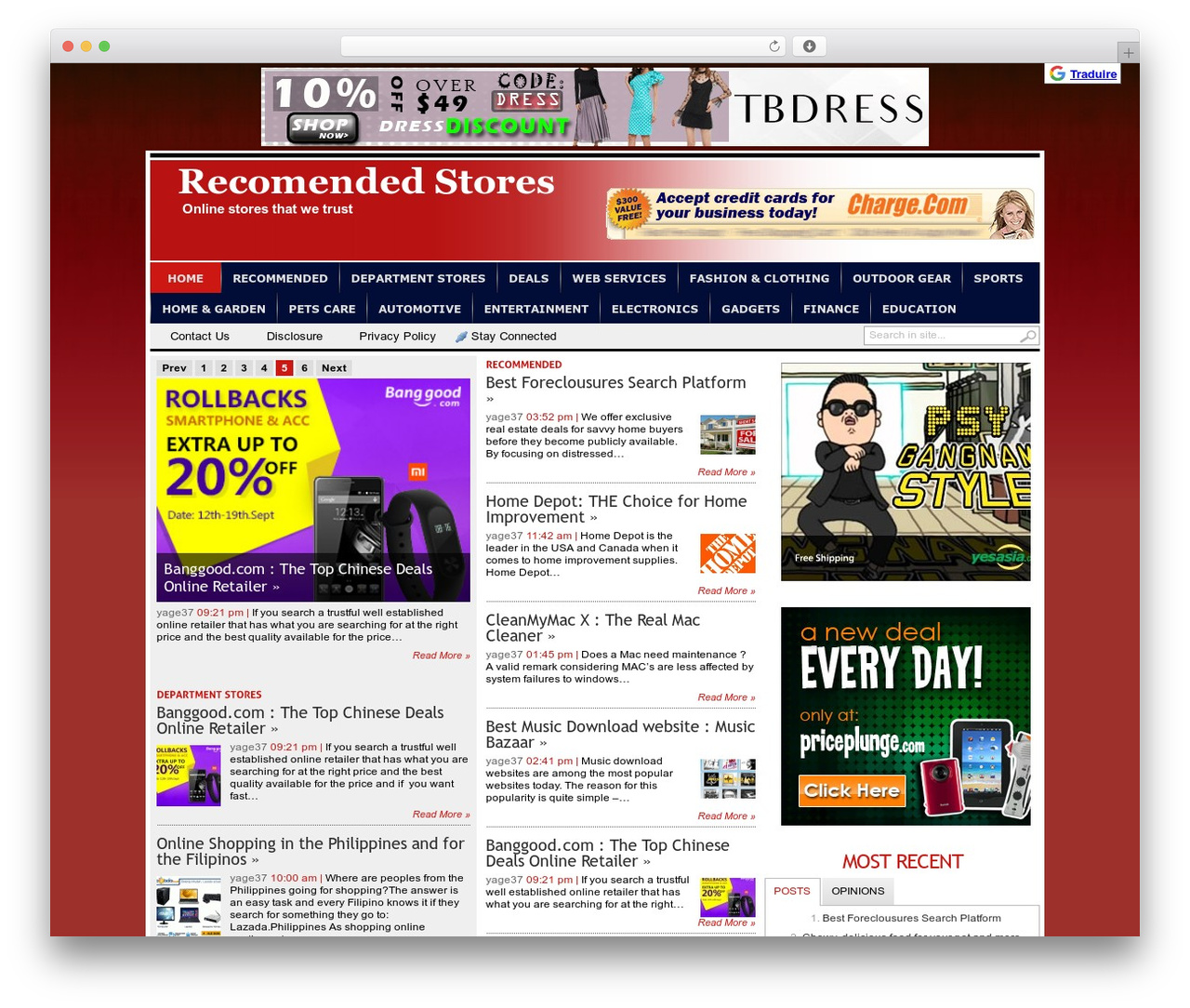 Transcript WordPress store theme - recommendedstores.net