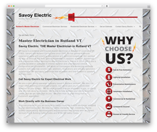 WordPress theme Canvas - rutlandmasterelectrician.com
