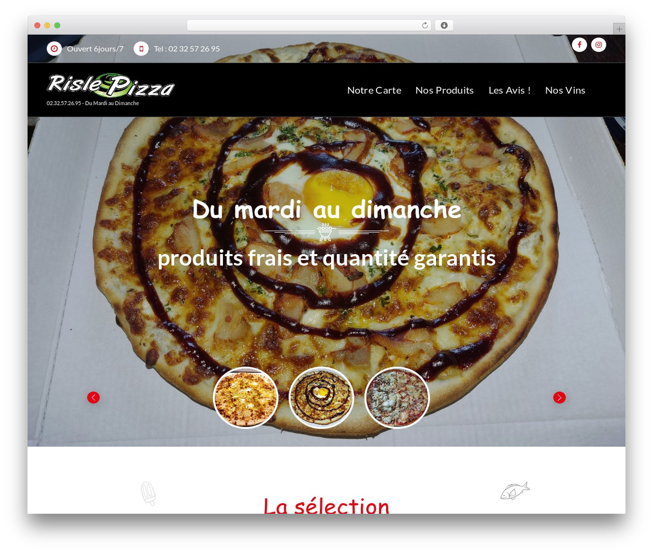 Appetizer top WordPress theme - risle-pizzas.fr