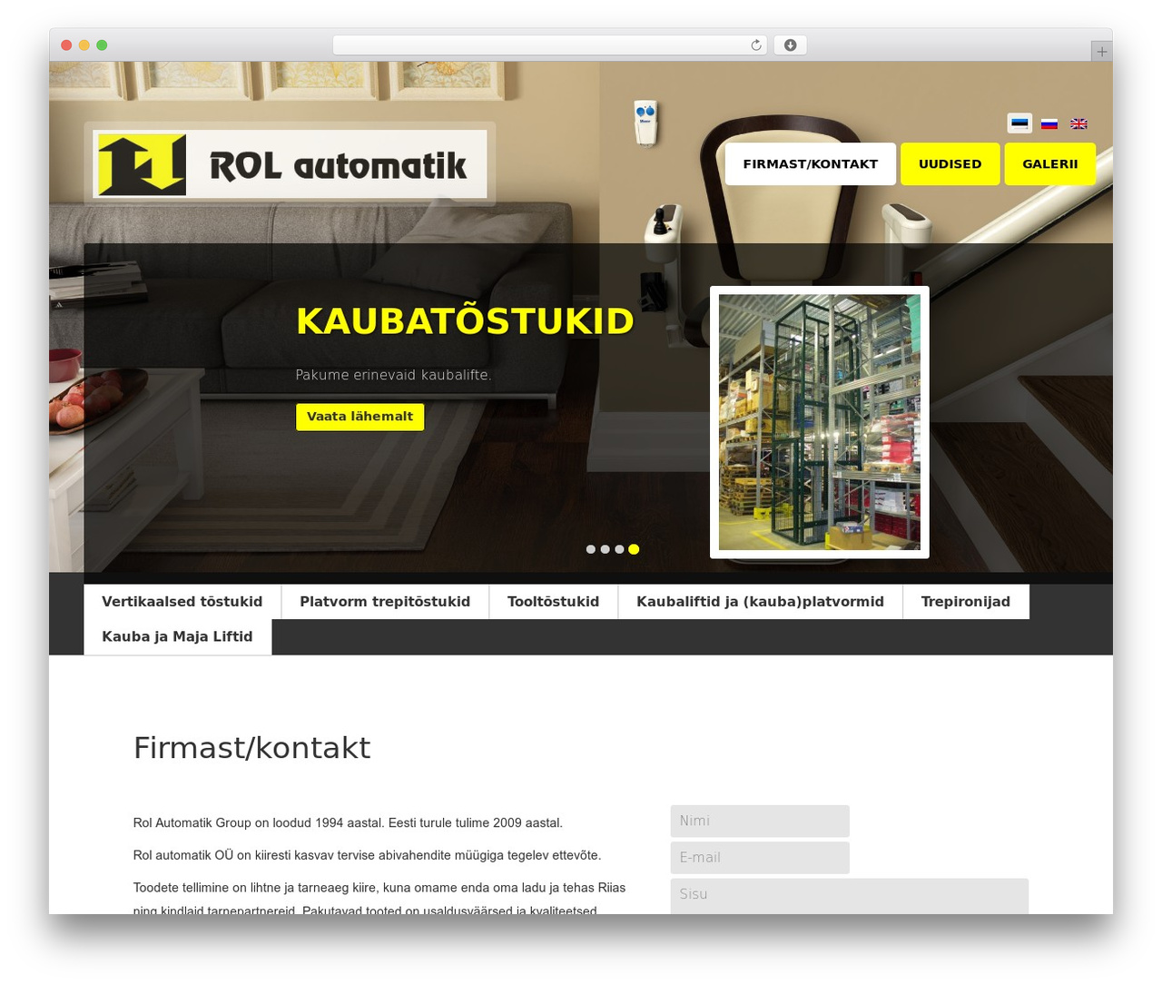 ROL-automatic theme WordPress - rol-lift.ee/et
