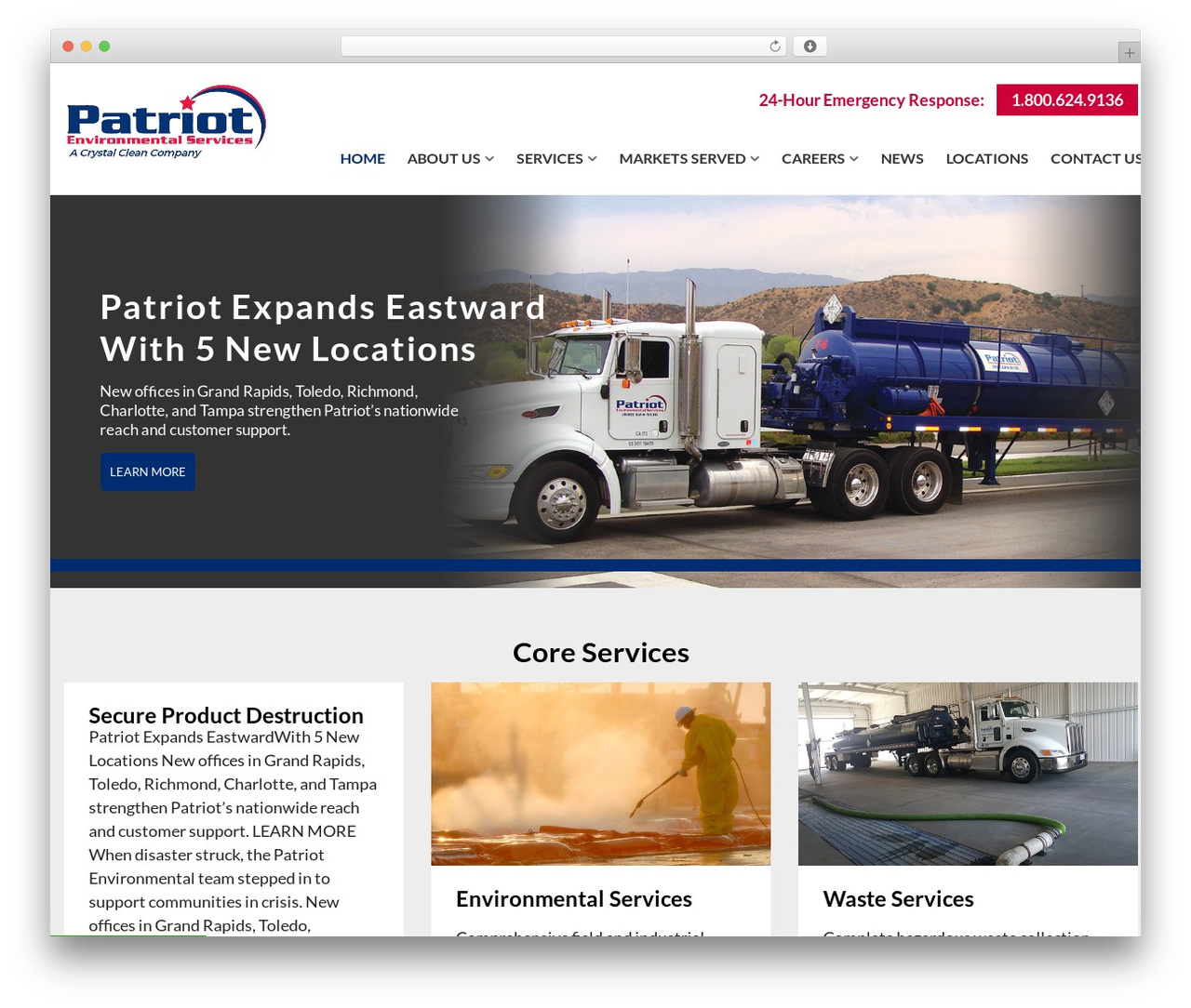 WordPress theme Construct - patriotenvironmental.com