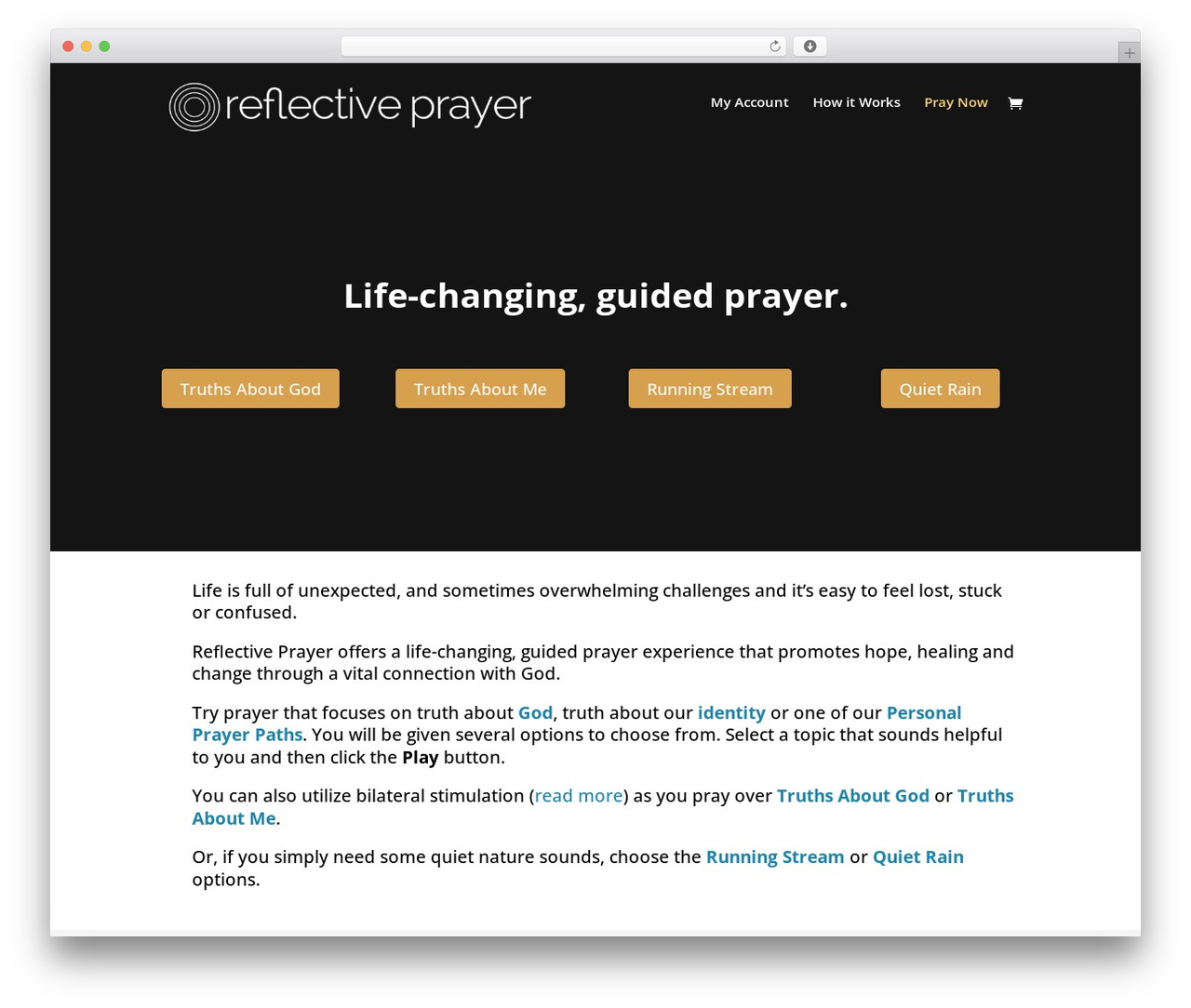 Divi WordPress theme - reflectiveprayer.com