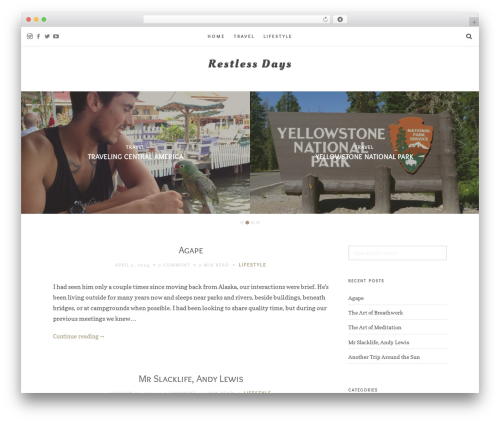 Editor theme WordPress - restlessdays.com
