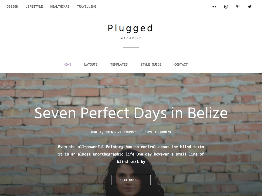 Plugged WordPress theme by ZigzagPress