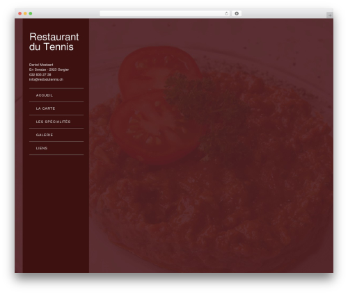 Widescreen WordPress restaurant theme - restodutennis.ch