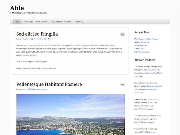 Able WordPress blog theme Able WordPress blog theme