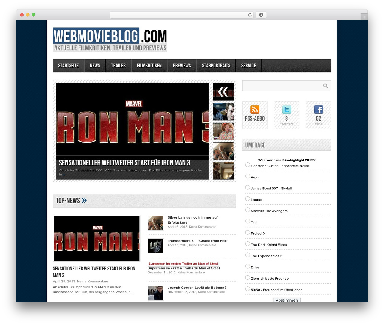 Avenue theme WordPress free - webmovieblog.com