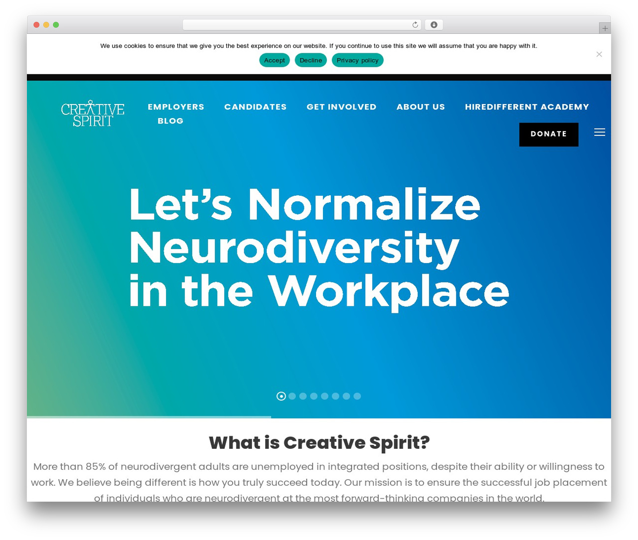 Chariti WordPress website theme - creativespirit-us.org