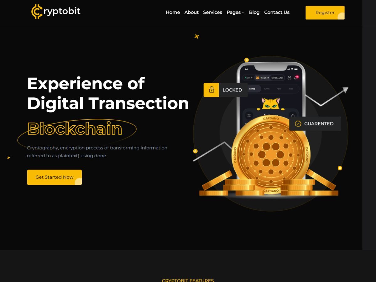 cryptobit WordPress shopping theme by DreamIT