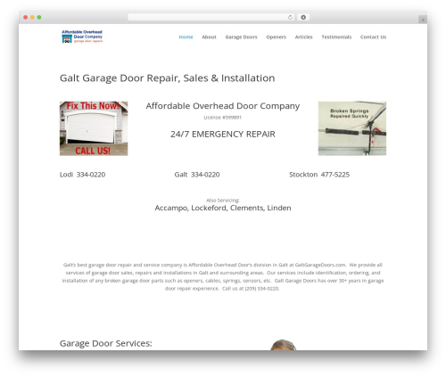 Divi best WordPress theme - galtgaragedoors.com