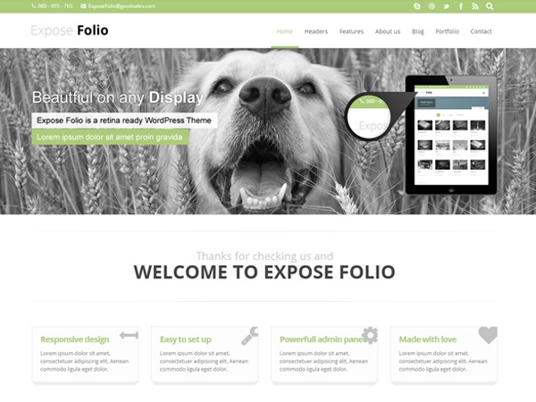 Expose Folio theme WordPress by Selsek Lucas