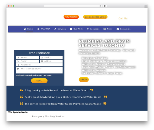 Quark WP theme - waterguardplumbing.com