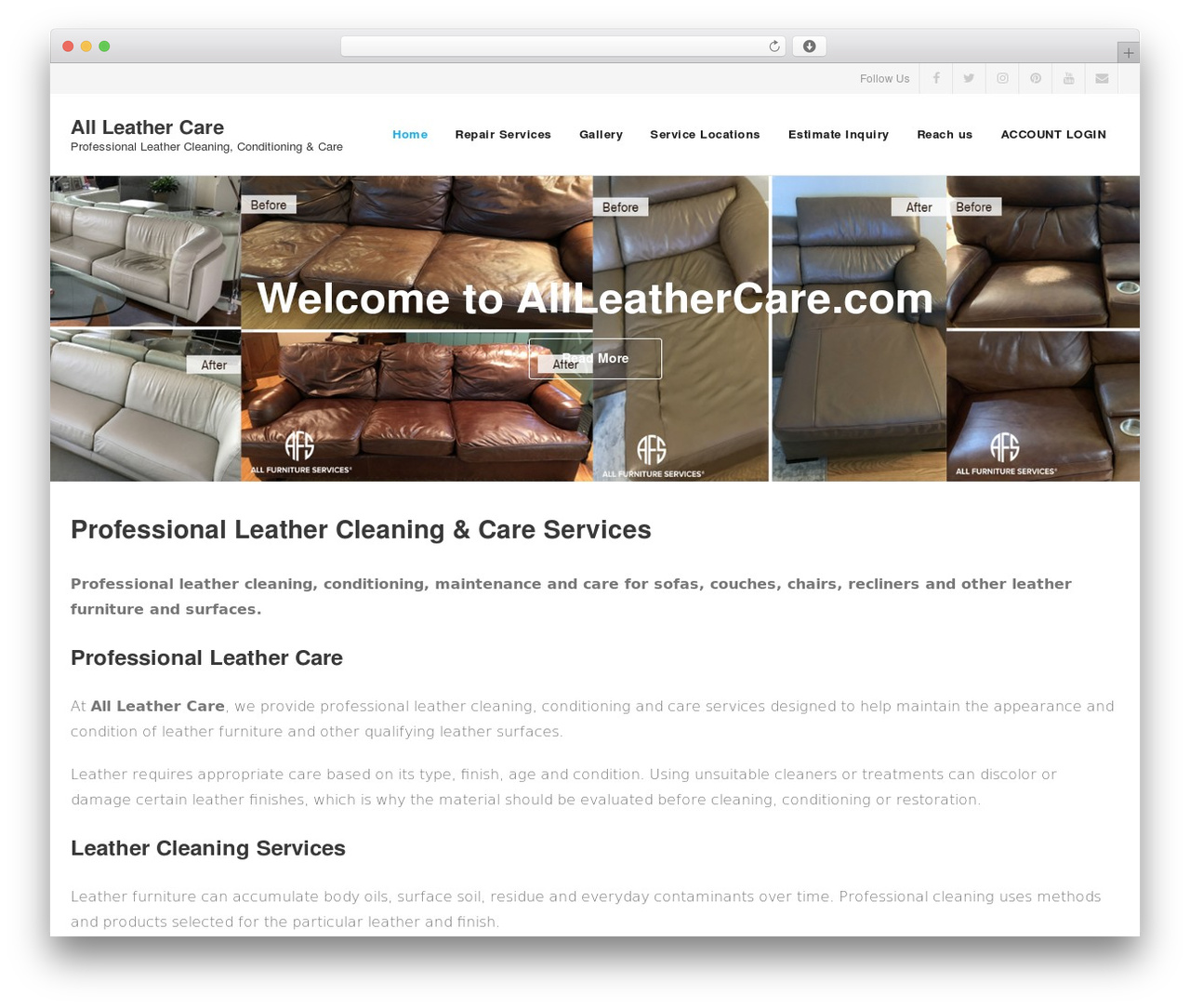Shuttle WordPress theme - allleathercare.com
