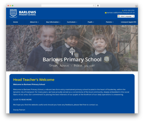 Theme WordPress Barlows Primary School - barlowsprimary.co.uk