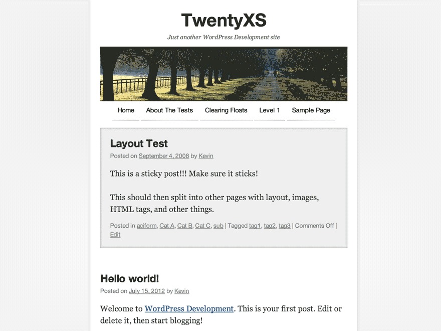 TwentyXS WordPress theme TwentyXS WordPress theme