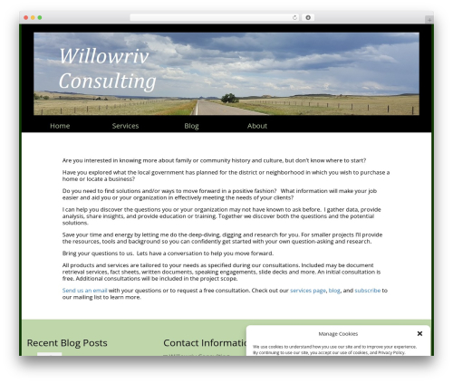 Virtue WordPress theme - willowriv.com