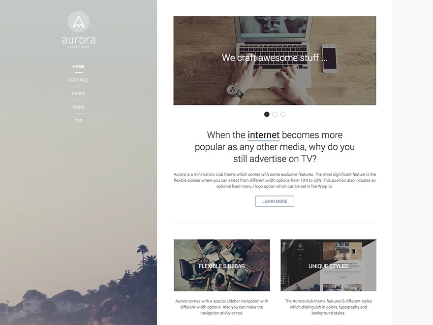WordPress theme Aurora WordPress theme Aurora