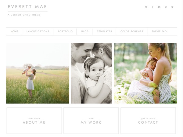 WordPress theme Everett Mae Child Theme by Dinosaur Stew