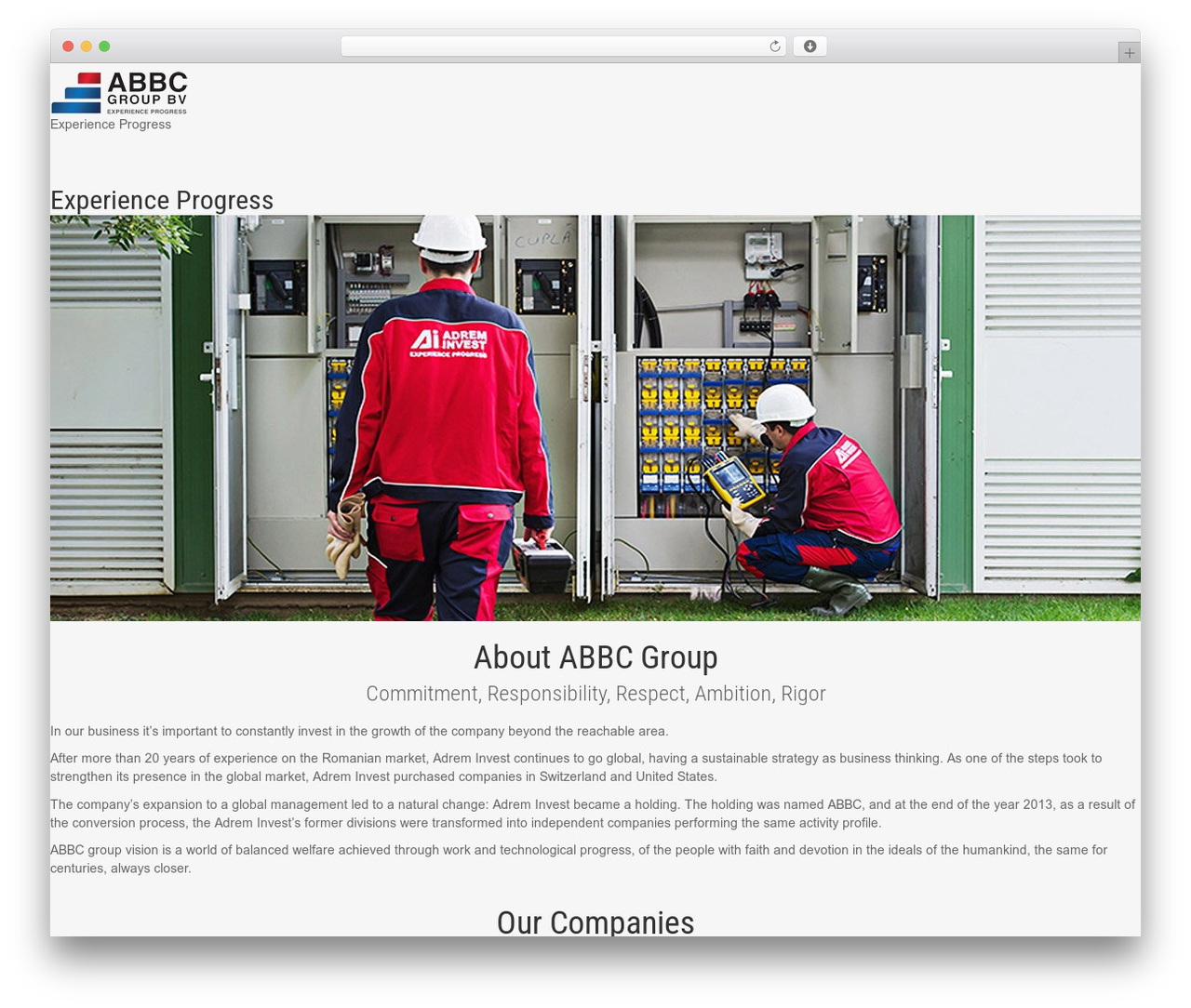 WordPress website theme cherry - abbc-group.com