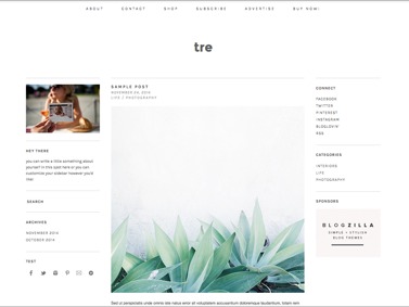 WP theme tre by Blogzilla Studio