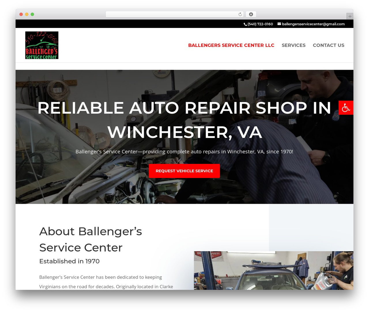 Divi WordPress theme design - ballengersservicecenter.com