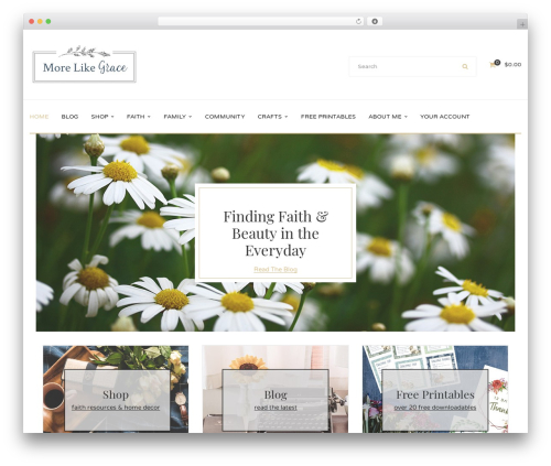 Handmade framework WordPress plugin - morelikegrace.com