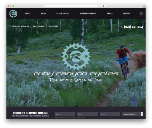 Ruby Canyon Cycles WordPress theme - rubycanyoncycles.com