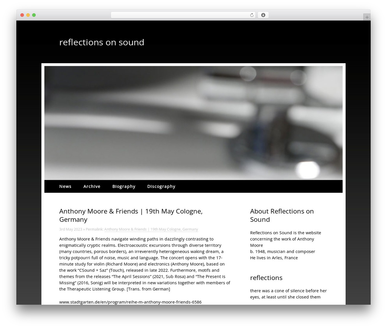 WordPress theme Touch - reflectionsonsound.com WordPress theme Touch - reflectionsonsound.com