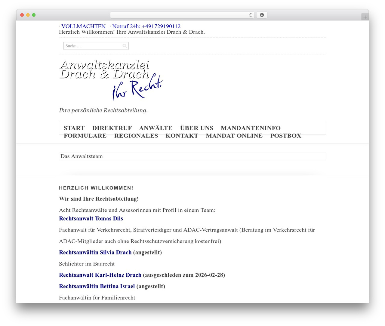 Theme WordPress Switch - rechtsanwaltdrach.de