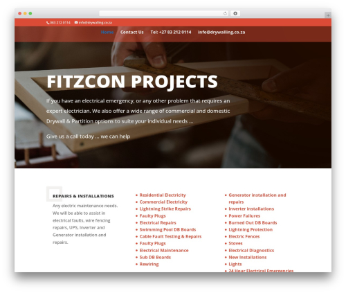 Divi theme WordPress - drywalling.co.za