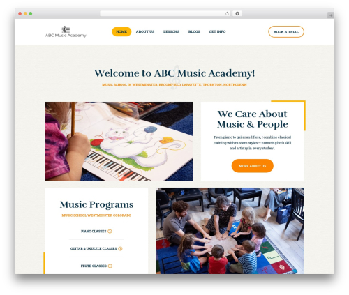 Rhythmo WordPress theme - abcmusicacademy.com