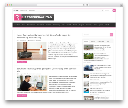 Sahifa WP theme - ratgeber-alltag.de